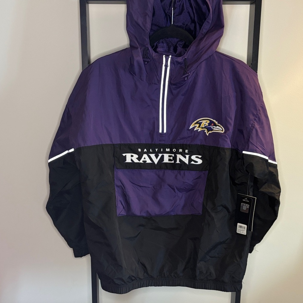 NFL Baltimore Ravens Black Rain Jacket with Tag